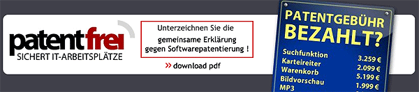 patentfrei für patentfreie Software