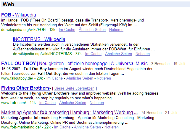 Google-Suche: fob Google-Suche: fob